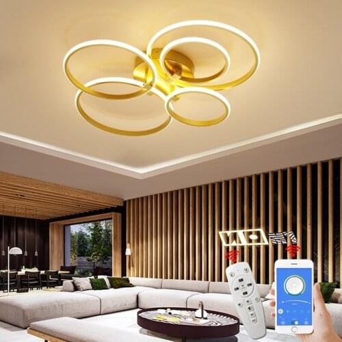 New Modern led chandelier For Living Room Bedroom Study Room Gold Color indoor lighting Ceiling Chandeliers Fixture AC90-260V