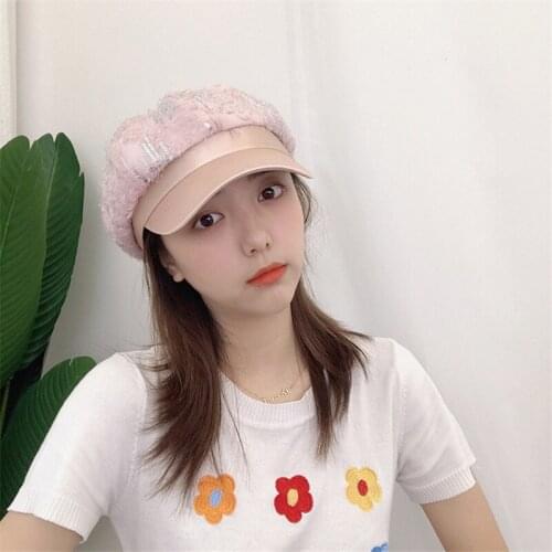 2020 New Designer Octagonal Berets Baker Boy Cap for Women Glitter Sequins Newsboy Cap Ladies Summer Sun Protection Baret Hats