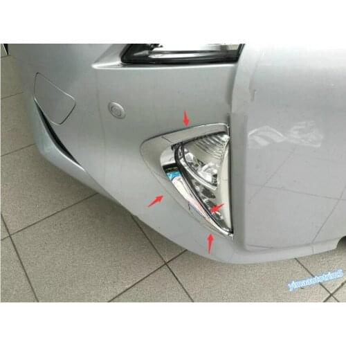 Yimaautotrims Fit For Toyota Prius 2016 2017 ABS Front Fog Light Lamp Eyelid Cover Trim 2 Pcs / Set