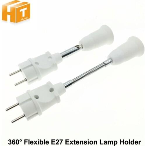 Lamp Holder Converters 360 Degrees Flexible E27 to EU Plug Extended Lamp Base
