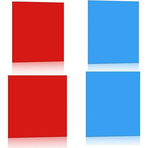 2pcs 20*20CM 3D Anaglyph Red/Cyan Blue PET Film For Bind-In Paper 3D Glasses Custom Die Cut Handheld Decoder Viewers Promotions