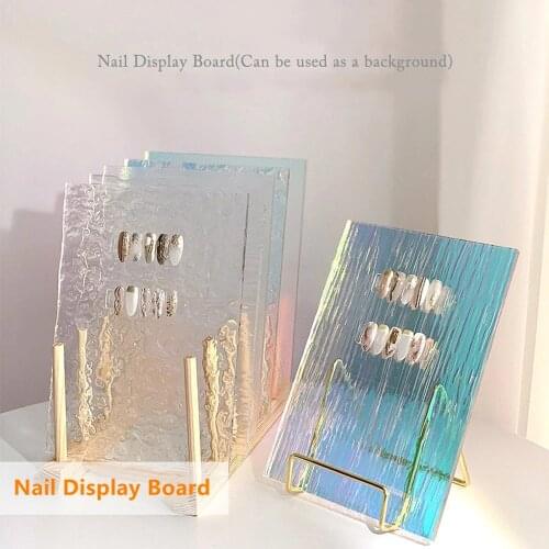 Colorful Transparent Acrylic Nail Art Display Stand Board Nail Practice Manicure Photo Props Nail Art Tools Nail Showing Stand