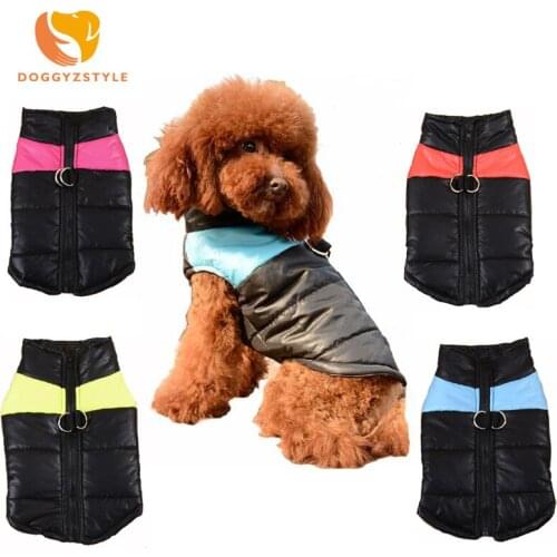 Casual Waterproof Zip Dog Coat Winter Warm Cotton Dogs Clothes Jacket Puppy Cat Vest Clothing Windproof Pet Products DOGGYZSTYLE