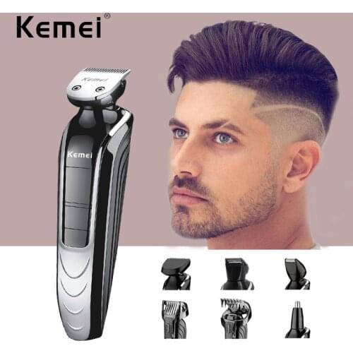KEMEI Professional Rechargeable Hair Trimmer 5 In 1 Hair Clipper Shaver Razor Nose Hair Trimmer Adjustable Hair Cutting Machine