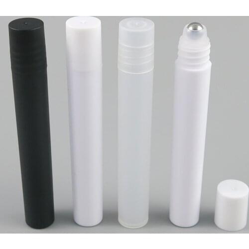 100pcs 5ml 8ml 10ml 12ml Empty PP Roll On Bottle e Liquids Essential Oil Perfume Roller botle With metal/plastic ball