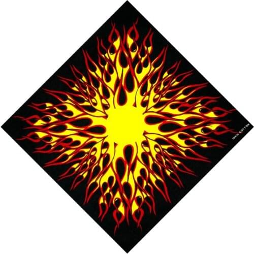 Biker Flame Fire Print Protective Multi-Use Seamless Square Scarf Japanese Harajuku Motorcycle Hip-Hop Headband Bandana Neck Tie