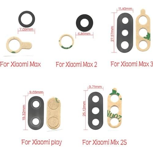 Glass Camera Lens with Tape Replacement For Xiaomi Mi Mix Max 2 3 2S 4 5 Play Note 3
