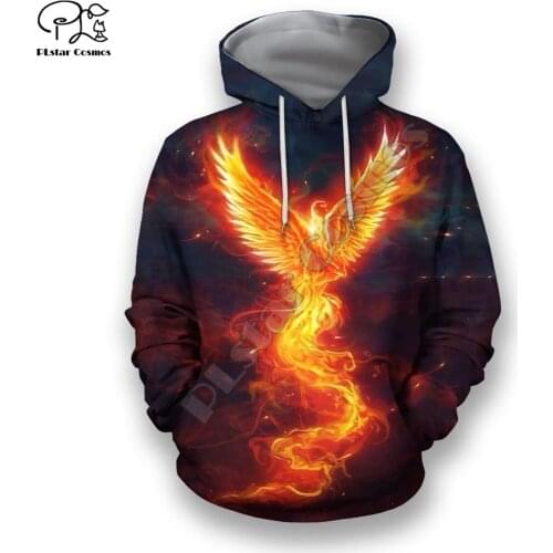 PLstar Cosmos Phoenix Tattoo 3D All Over Printed Hoodies Sweatshirts Zip Hooded For Men And Women Casual Streetwear Style-A19