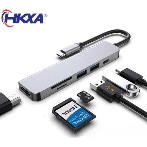 USB HUB C HUB Adapter 6 in 1 USB C to USB 3.0 HDMI-Compatible Dock for MacBook Pro For Nintendo Switch USB-C Type C 3.0 Splitter