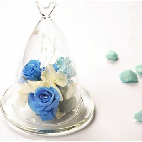 Free Shipping 2sets/pack Bird Top Glass Dome Vase Home Decorative Glass Base Glass Cover Friend Gift Fashion Wedding Favor