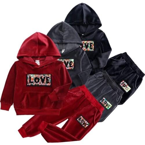 Spring Children Clothing Autumn Velvet Toddler Girls Clothes Costume Outfit Kids Tracksuit For Boys Clothing Set 1 2 4 5 6 8 Y