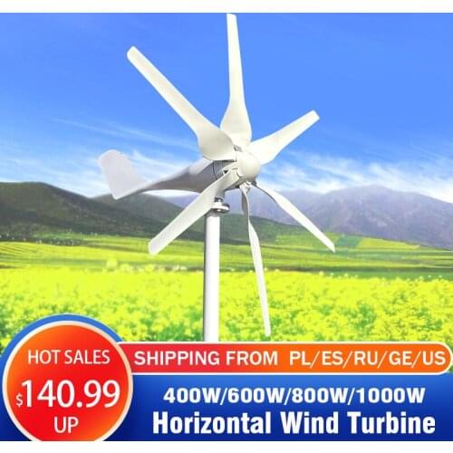 600W/800w wind turbine 12v 24v 48v horizontal axies wind generator with MPPT controller for home use