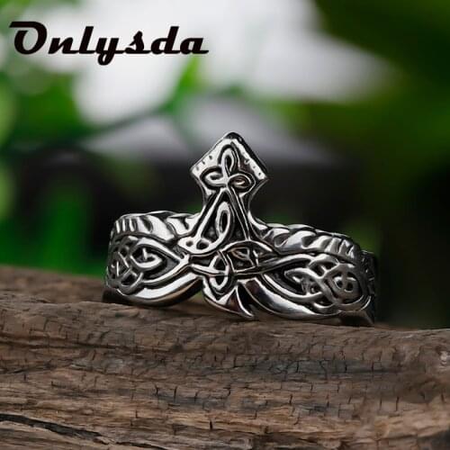 Viking Men Entwined Ravens Ring Norse Mythology Silver Color Odin Crow Stainless Steel Rings Nordic Amulet Jewelry Party Gift