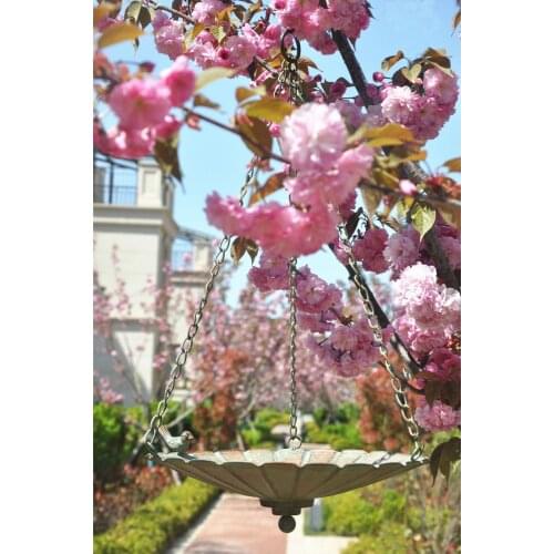 Iron Garden Hanging Bird Feeder Platform Birdbath Decoration for Attracting Birds Chickadees Cardinal Dove