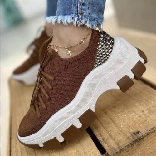 2021 Summer Fashion Women Platform Sock Shoes Ladies Casual Breathable Chunky Sneakers High Quality Zapatillas Mujer Plataforma