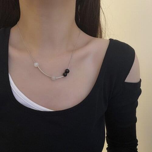 Trendy Titanium Steel Cat Eye Necklace For Women Fashion Simple Snake Chain Choker Necklaces 2021 Trend Jewelry Gift