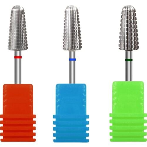 3/32" Volcano Two-way Tapered Carbide Nail Drill Bits Carbide Bit Drill Accessories Milling Cutter For Manicure
