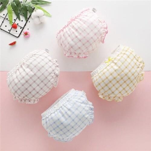 3 Piece/Lot Kids 100%Cotton Panties Girl Baby Infant Newborn Fashion Solid Cute Bow Striped Dots Underpants For Children Gift CN