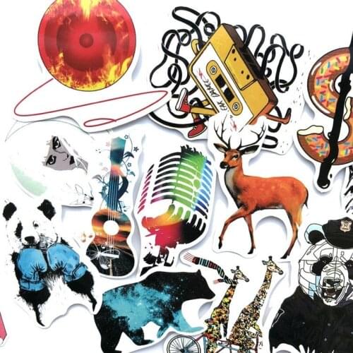 5 Sets=500PCS Cartoon Magic Color Trolley Case Computer Waterproof Stickers