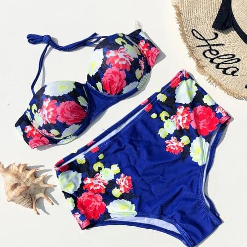BANDEA Vintage Ruffle High Waist Bikini Swimwear Women Swimsuit Bathing Suit Swimsuits Moda Praia Biquini Biquinis Women Biquini