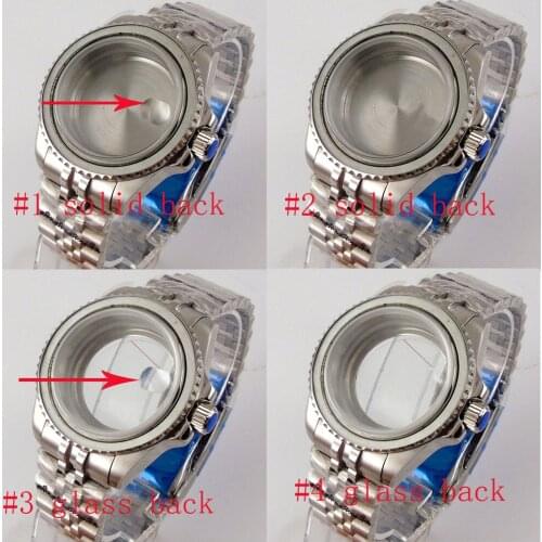 40mm Watch Case fit NH35A NH36A Seeing Back Rotating Insert Sapphire Crystal Screwdown Crown