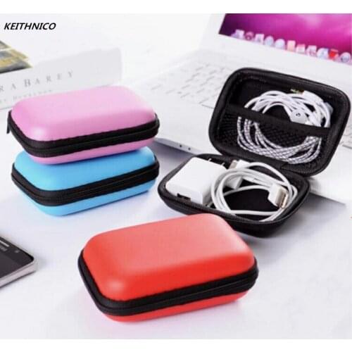 KEITHNICO 1PC Earphone Case Bag Portable Headphone Earbuds Hard Box Storage for Memory Card USB Cable Original Mini Earphone Bag