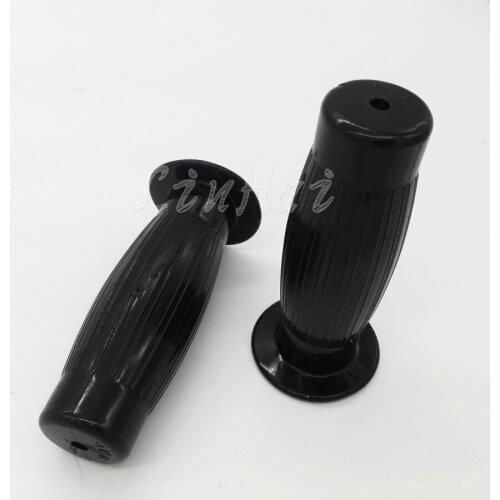 BLACK 7/8" 22mm Handle Bar Retro Rubber Motorcycle Bike Hand Grip For Cafe Racer Custom