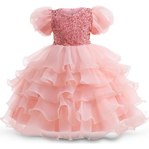 Children Dresses For Girls Wedding Bow Princess Birthday Kids Clothes Evening Party Dress Bridesmaid Formal Tulle Prom Gown