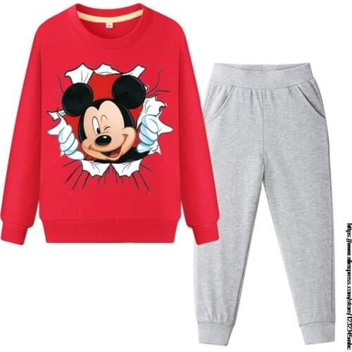 Disney Children Tracksuit Kids Clothing Sets Baby Girls Sports Suits Hoodies Sweatshirts With Pants 2 Pcs Mickey Mouse Clothing