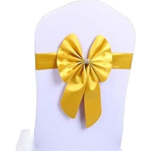 Elegant Chair Sashes Set Elastic Back Drift Back Free Fasten Bowknot Belt Burgundy Dinner Bows Festival Wholesale