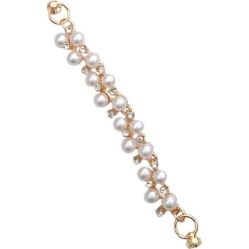 Phone Fall Prevention Elegant Phone White Pearls Loss Prevention Strap Chain