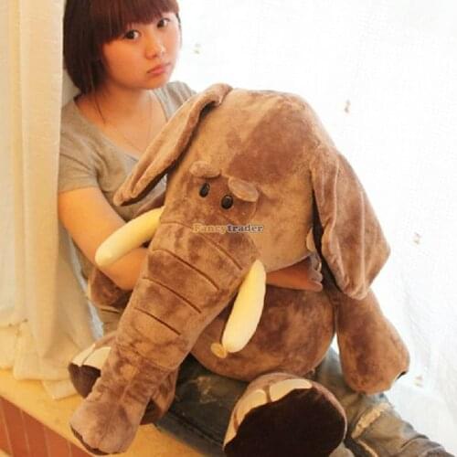 Fancytrader 31'' / 80cm Cute Stuffed Giant Super Soft Plush Brown Wild Elephant Toy, Great Gift For Kids, Free Shipping FT50166
