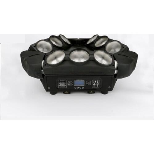 Flightcase 4pcs/lot 9 eyes RGBW 4 in 1 DMX led spider beam Moving Head light