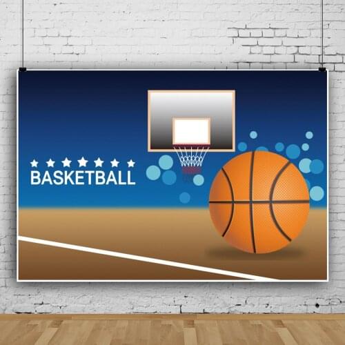 Painted Cartoon Basketball Court Side Portrait Photography Background Cloth Boys Birthday Party Decors Photo Backdrop Photocall