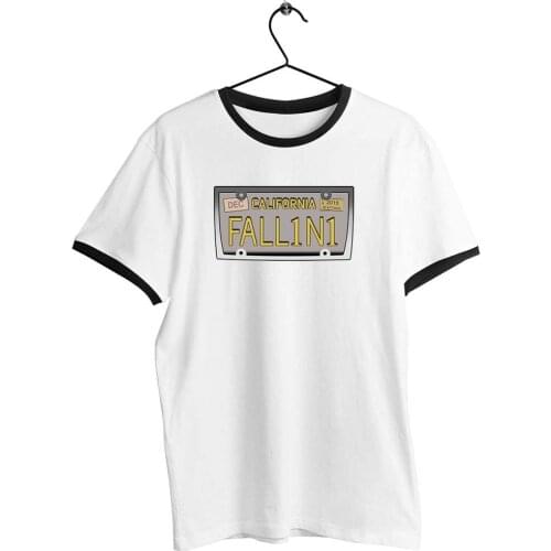 Black Trim T Shirt Lucifer Morningstar California License Plate Artwork Printed Tee