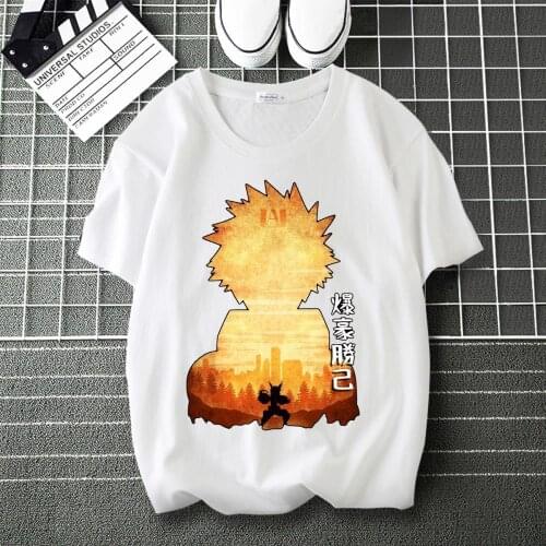 My Hero Academia Todoroki Shoto Pattern Print Soft T-Shirt O-Neck Short Sleeve Modal Shirt Tee