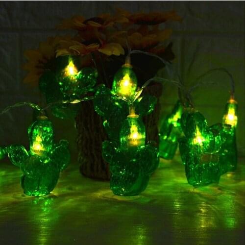 Mexico Cactus Shape String Light Warm White Wedding Home Party Decor Supplies Bar Birthday Girl Room Festival Event Ornament