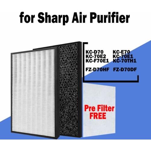 Hepa Filters Actived Carbon Deodorizing Water Humidifier Filter Air Humidifier for Sharp Air Purifier KC-D70, KC-E70, KC-F70