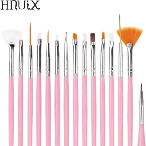 Nail Brush for Manicure Gel Brush for Nail Art 15 Pieces / Set Ombre Brush for Gradient for Gel Nail Polish Painting Drawing