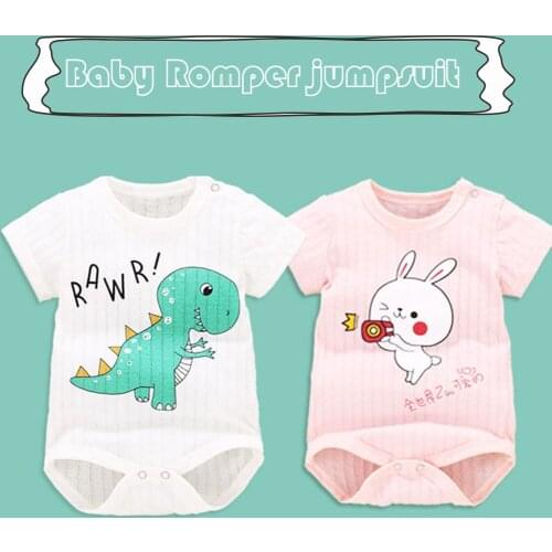 Telotuny Infant Newborn Baby Girls Bodysuits Baby Clothes Summer Cartoon dinosaur Print Causal Romper Jumpsuit Clothes Outfits