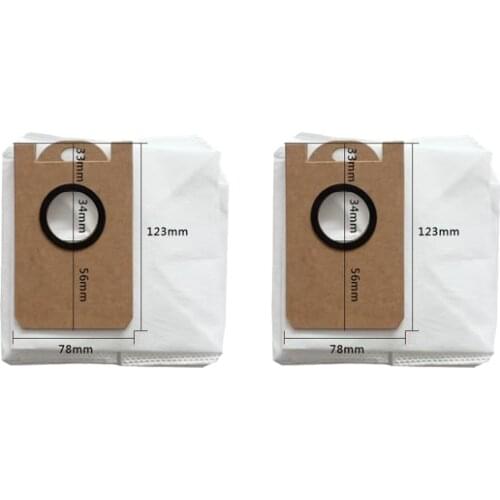 2pcs Dust Bag Replacement for Proscenic M7 Pro M8 Pro Robot Vacuum Cleaner Parts Leakproof Dedicated Large Capacity Bags