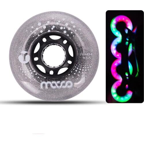 Micro LED Lighting Inline Skate Wheels Resistant 85A Slalom Sliding 68 70 72 76 80mm Skating Tires For SEBA Powerslide Patines