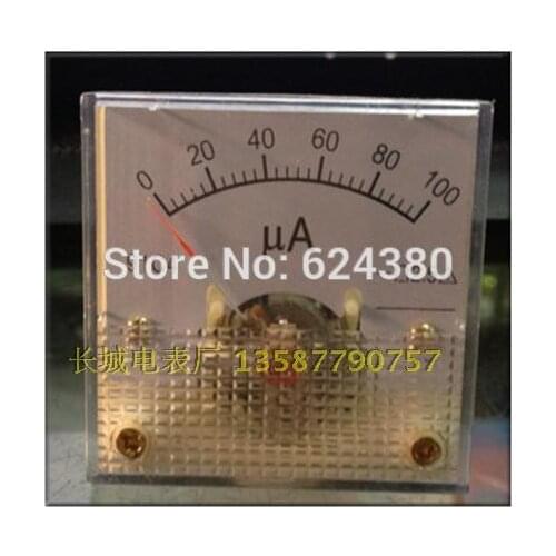 Dc microammeter microamps table head 91C4 DC 0-100uA Rectangle Analog Panel Ammeter Gauge Amperemeter Class 2.5 45845mm