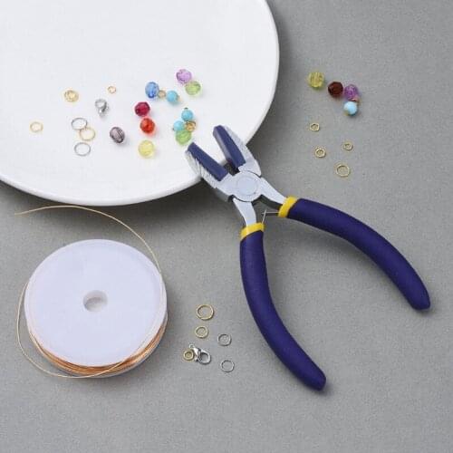 MXME Purple Handle Wearing Cheek Plastic Head Pliers with Plastic Head Diy Handmade Jewelry Accessories Hardware Accessories