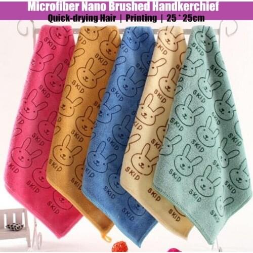 25x25cm Unisex Children&Adult MINI Microfiber Nano Brushed Handkerchief,Quick-drying Hair Brushed Cute Small Handkerchiefs