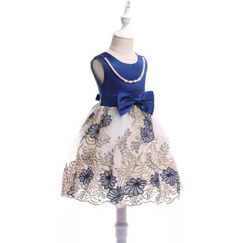 Ｄress for Girls 10 to 12 Years Europe and the United States New embroidered mesh skirts little skirts sleeveless Student skirt
