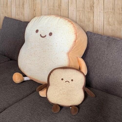 Plush Pillow Emotional Toast Bread Pillow Cushion Expression Healing Plush Toy Pillow Sofa Bedroom Girl Children Birthday Gifts