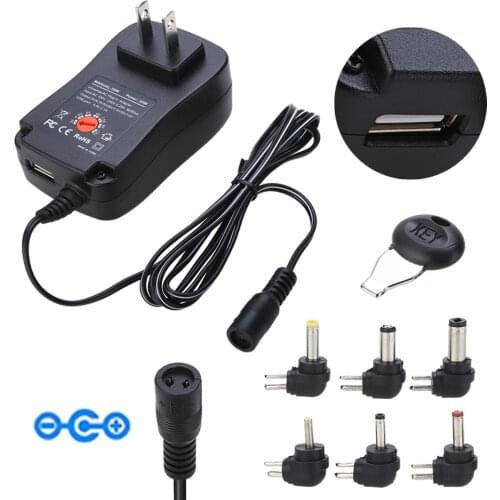 AC DC Adjustable Multi Voltage Power Supply Adapter Electrical Switching Power Adapters 3V/4.5V/5V/6V/7.5V/9V/12V