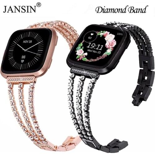 Women Strap For fitbit versa 3 Watchband Diamond Bracelet For Fitbit Versa /Versa 2 /Versa Lite/Versa SE Bling Replacement Band