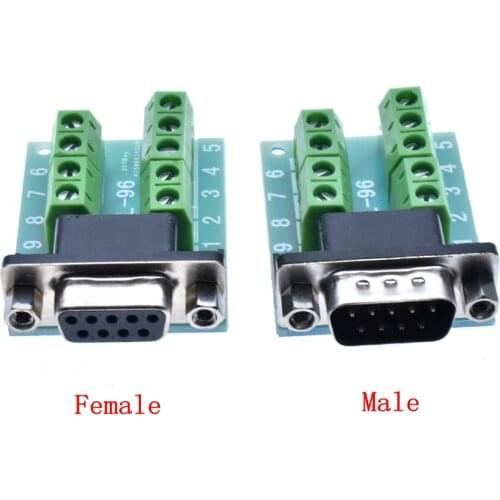 RS232 Serial to Terminal DB9 Female/Male Adapter Connector Signals Terminal Module